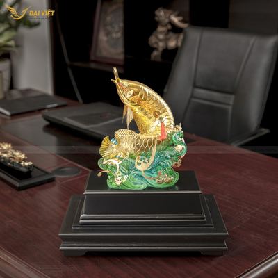 Cá Chép Vượt Vũ Môn Dát Vàng 24K
