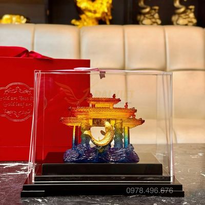 Cá Chép Vượt Vũ Môn Dát Vàng 24K