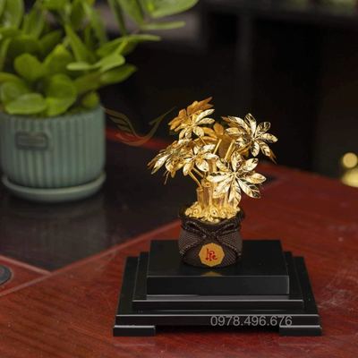 Cây kim ngân dát vàng 24K quà tặng sếp, đối tác