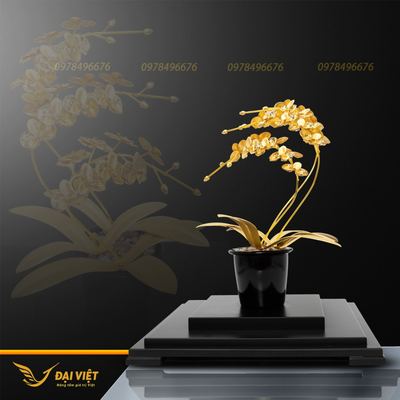 Chậu Lan Hồ Điệp Mạ Dát Vàng 24k - L01
