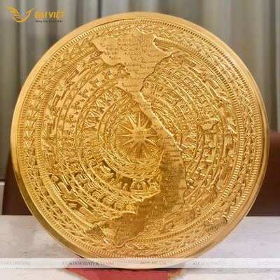 Mặt trống đồng dát vàng 9999