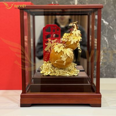 Bình Hồ Lô Như Ý Dát Vàng 24K