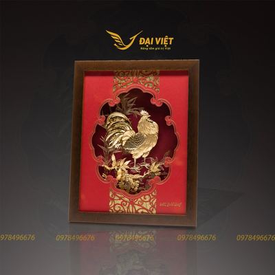 Tranh gà trống mạ vàng, món quà tặng hoàn hảo cho đối tác, khách hàng dịp đặc biệt
