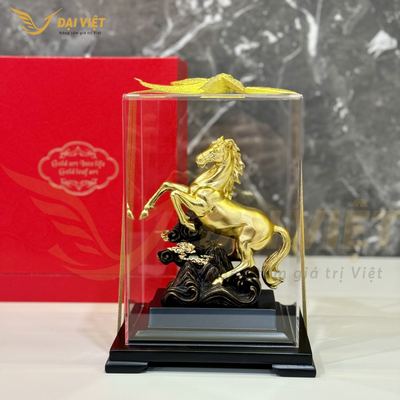 Tượng Ngựa Mã Đáo Thành Công Dát Vàng 24K