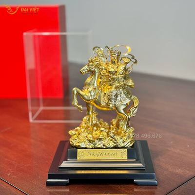 Tượng Thần Tài Cưỡi Ngựa Dát Vàng 24K